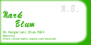 mark blum business card